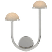 Pedra 15" Asymmetrical Left Wall Sconce in Polished Nickel