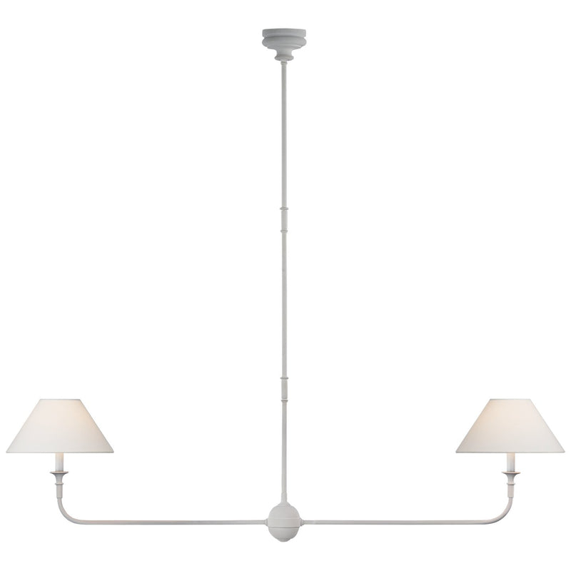 Piaf Large 2-Light Linear Chandelier in Plaster White