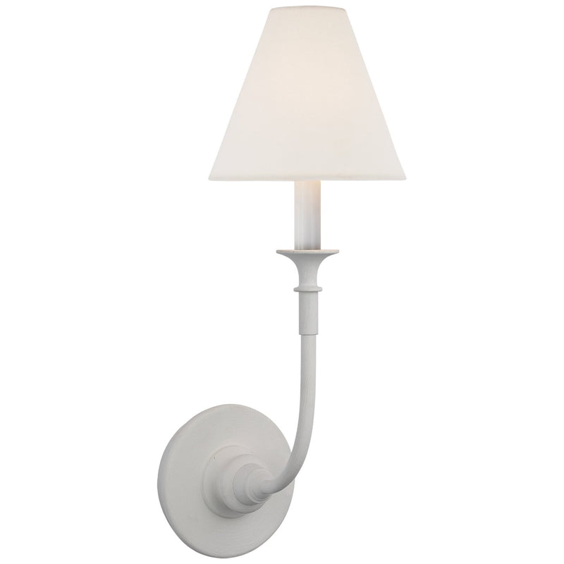 Piaf Single Wall Sconce in Plaster White