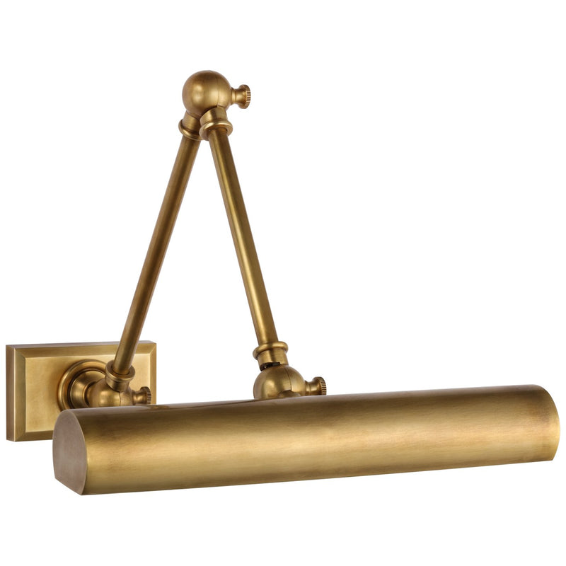 Cabinet Maker 12" Double Library Picture Light in Hand-Rubbed Antique Brass