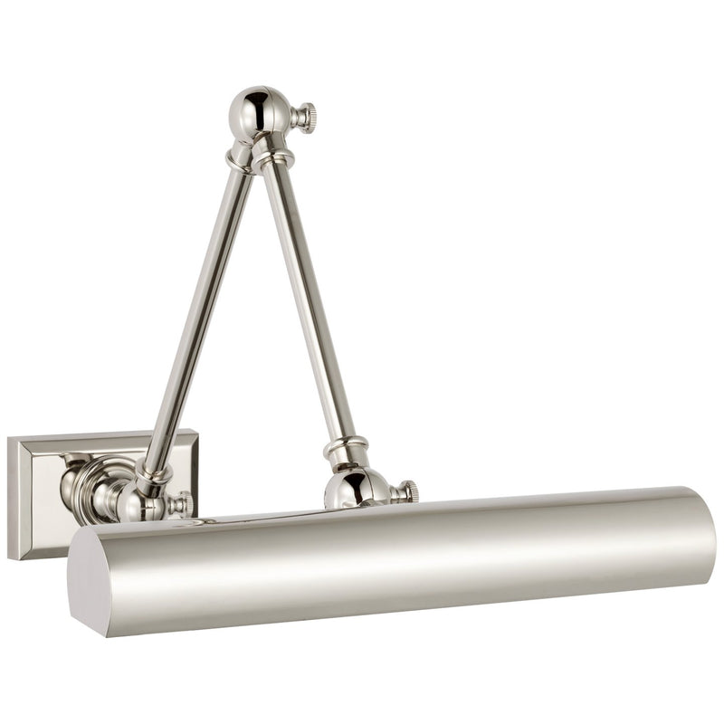 Cabinet Maker 12" Double Library Picture Light in Polished Nickel