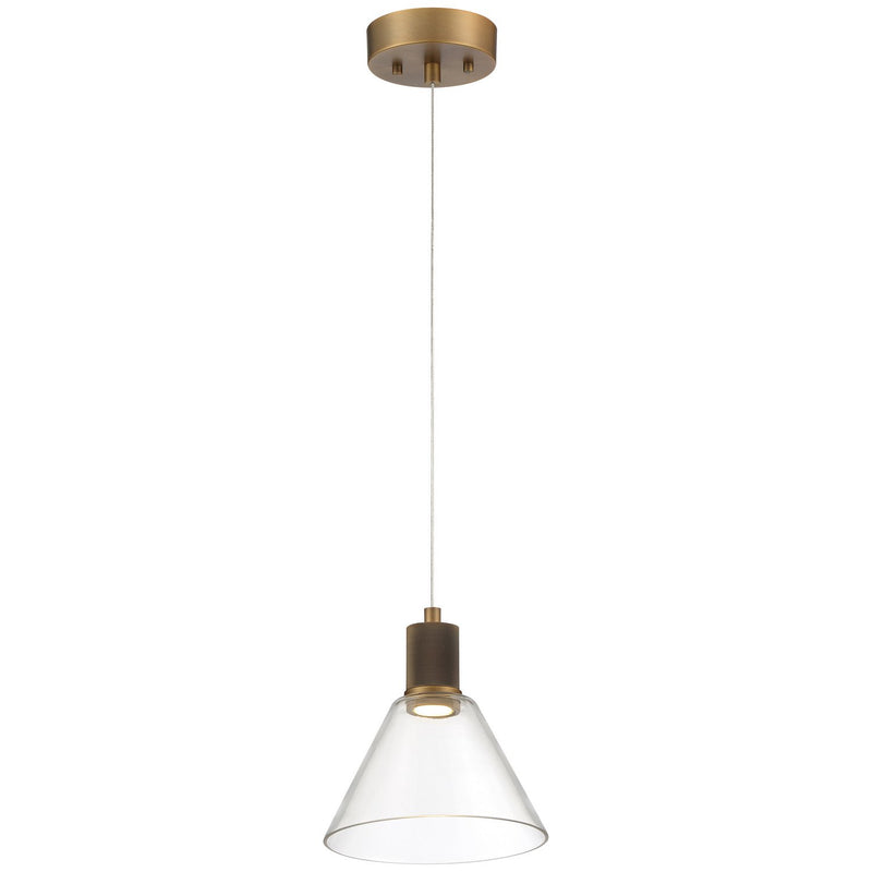 Port Nine Martini Pendant in Antique Brushed Brass