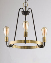 Haven 3 Light Chandelier in Oil Rubbed Bronze / Antique Brass