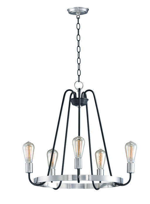 Haven 5 Light Chandelier in Black / Satin Nickel