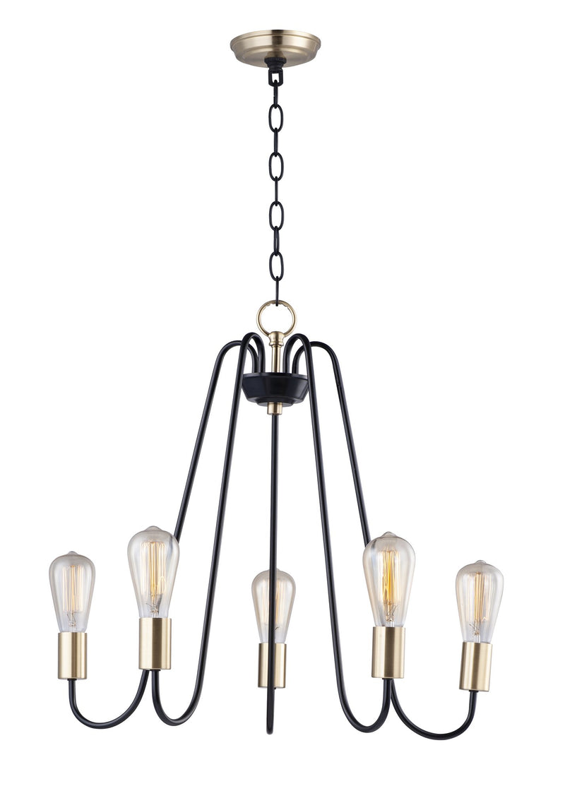 Haven 5 Light Chandelier in Oil Rubbed Bronze / Antique Brass