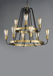 Haven 9 Light Chandelier in Oil Rubbed Bronze / Antique Brass