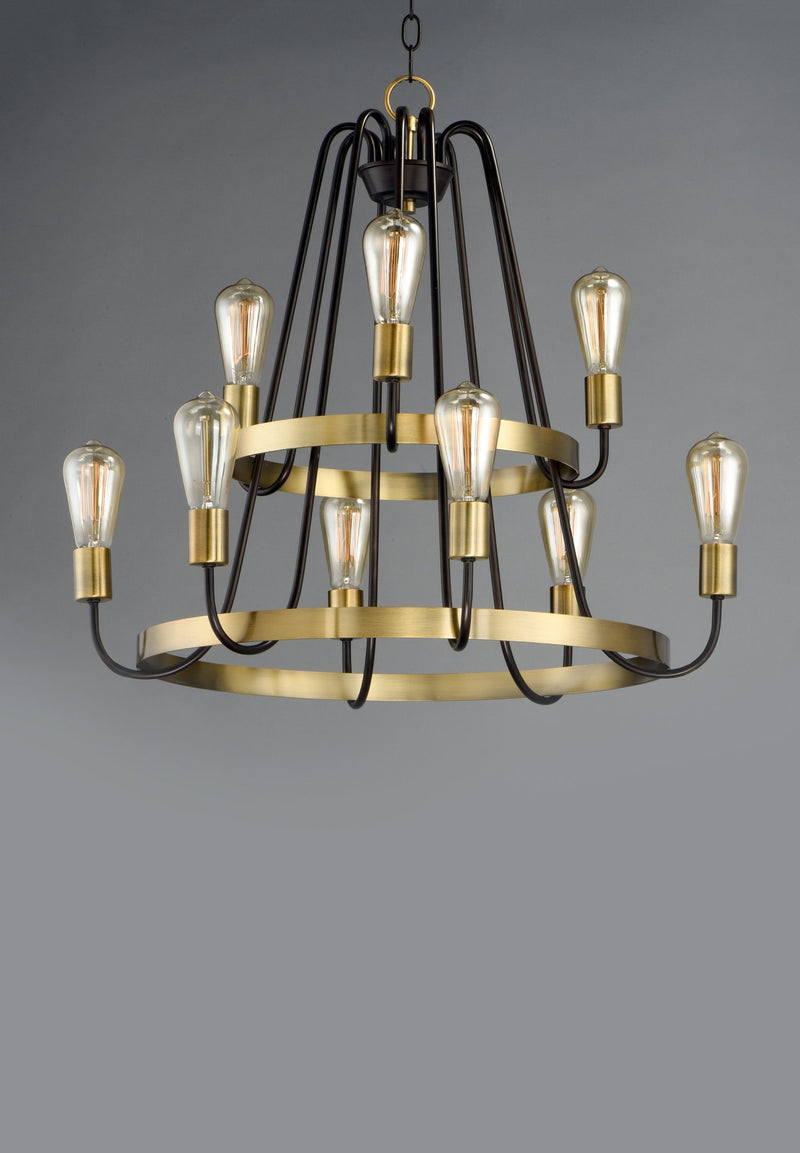 Haven 9 Light Chandelier in Oil Rubbed Bronze / Antique Brass