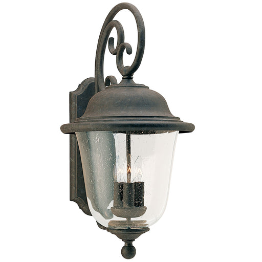 Trafalgar Three Light Outdoor Wall Lantern in Oxidized Bronze