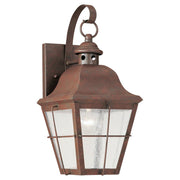 Chatham 14.5" Clear Seeded Outdoor Wall Lantern in Weathered Copper