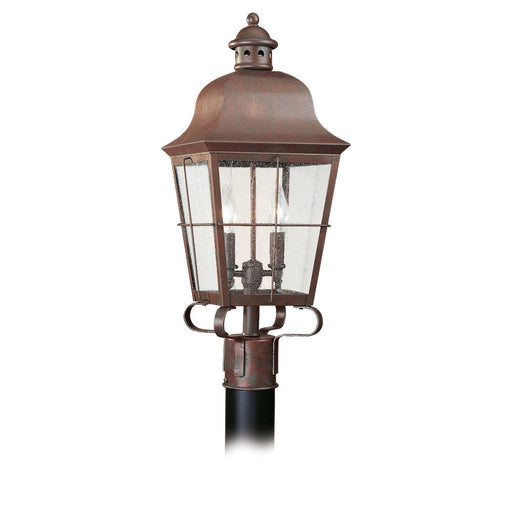 Chatham Two Light Outdoor Post Lantern in Weathered Copper