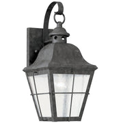 Chatham 14.5" Clear Seeded Outdoor Wall Lantern in Oxidized Bronze