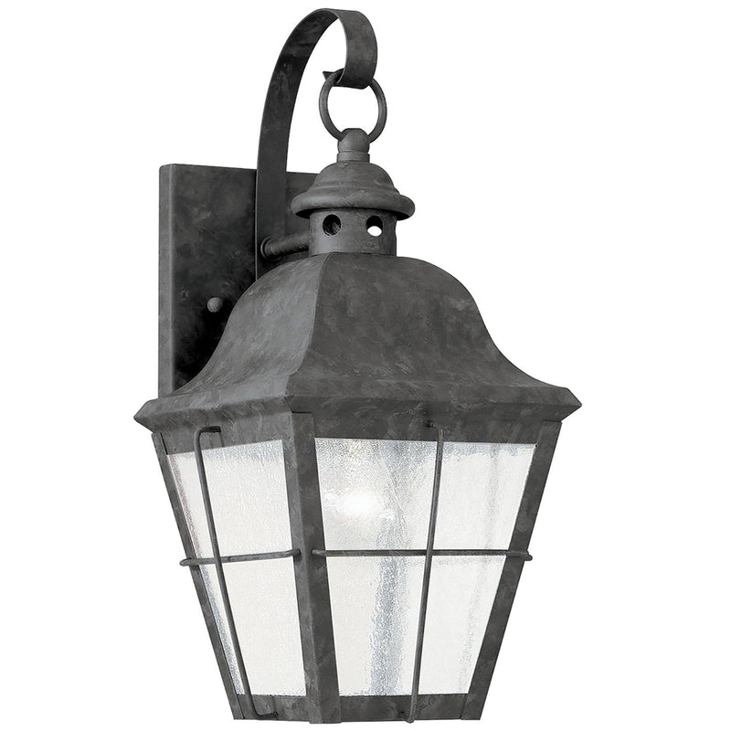 Chatham 14.5" Clear Seeded Outdoor Wall Lantern in Oxidized Bronze