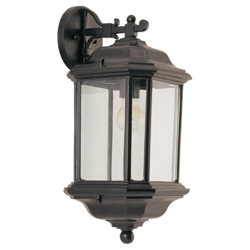 Kent Extra-Large Clear Glass Outdoor Wall Lantern in Black