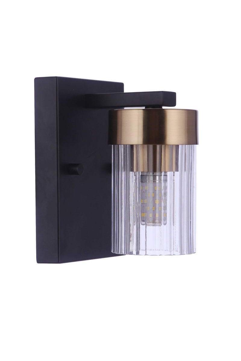 Bond Street 1 Light 4.5" Wall Sconce in Flat Black/Satin Brass