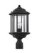 Kent One Light Outdoor Post Lantern in Black