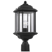 Kent Clear Glass Outdoor Post Light in Black