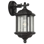 Kent Medium Clear Glass Outdoor Wall Lantern in Oxford Bronze