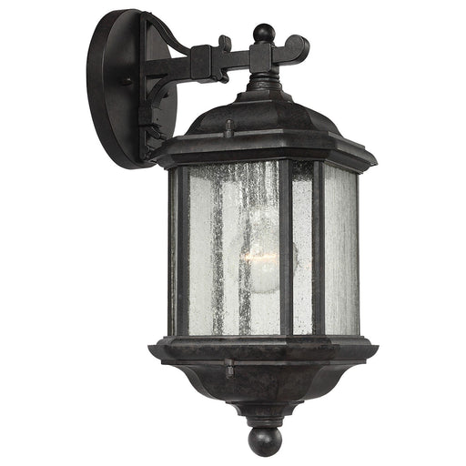 Kent Medium Clear Glass Outdoor Wall Lantern in Oxford Bronze