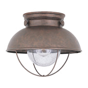 Sebring Outdoor Flush Mount in Weathered Copper