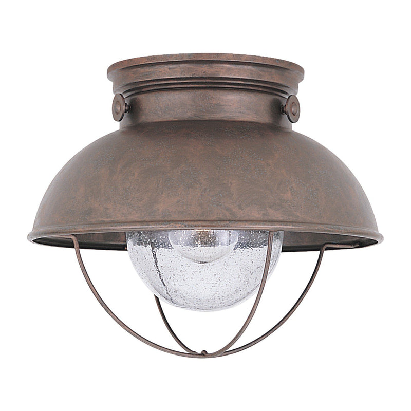 Sebring Outdoor Flush Mount in Weathered Copper