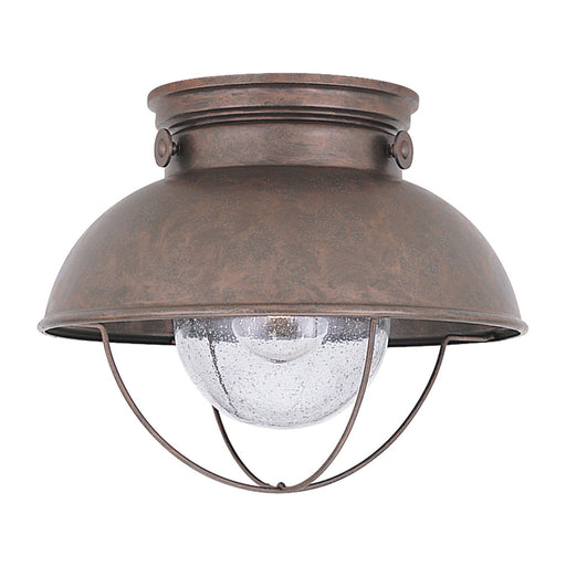 Sebring Outdoor Flush Mount in Weathered Copper