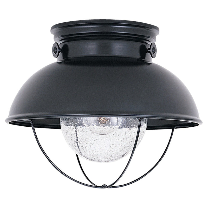 Sebring One Light Outdoor Flush Mount in Black