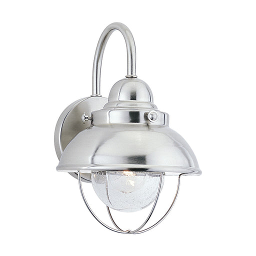 Sebring One Light Outdoor Wall Lantern in Brushed Stainless
