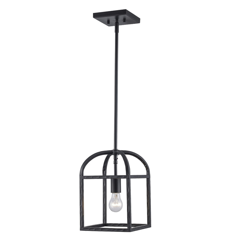 Sabriel 8" Caged Mini Pendant in Black