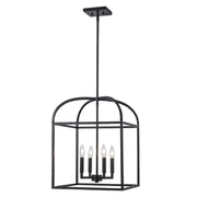 Sabriel 4-Light 16" Lantern Pendant in Black