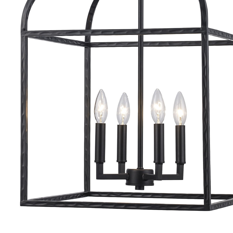 Sabriel 4-Light 16" Lantern Pendant in Black
