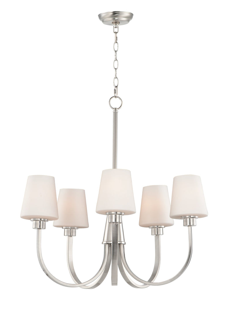 Shelter 5 Light Chandelier in Satin Nickel