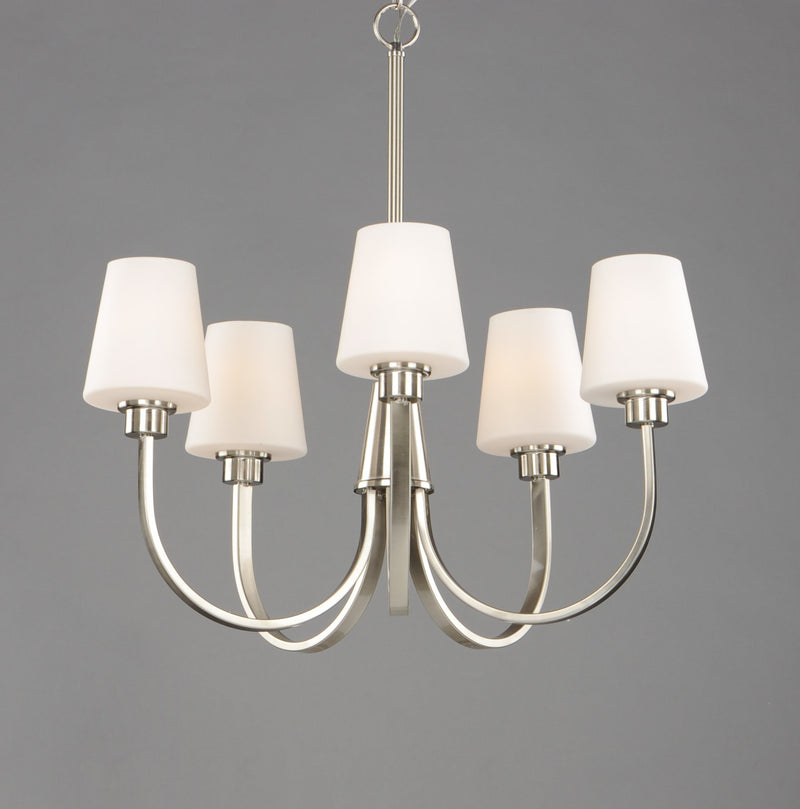 Shelter 5 Light Chandelier in Satin Nickel