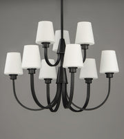 Shelter 9 Light Chandelier in Black