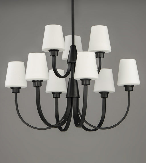 Shelter 9 Light Chandelier in Black