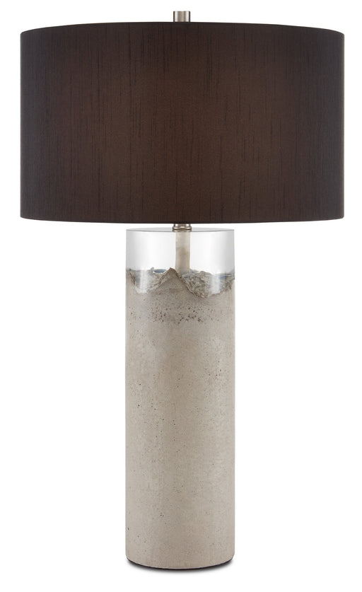 One Light Table Lamp in Concrete/Clear Resin/Black