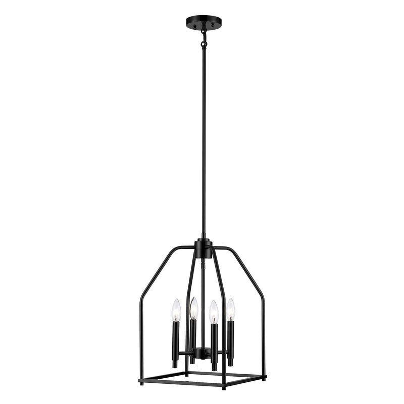 Birdy 4-Light 12" Lantern Pendant in Black