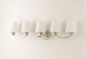Shelter 5 Light Bath Vanity in Satin Nickel
