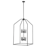 Birdy 8-Light 24" Foyer Pendant in Black