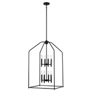Birdy 8-Light 20" Foyer Pendant in Black
