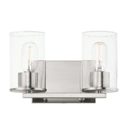 Sleek 2 Light Bath Vanity in Satin Nickel