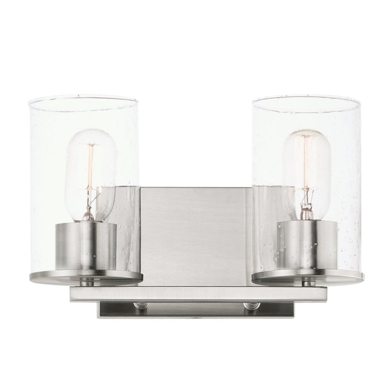 Sleek 2 Light Bath Vanity in Satin Nickel