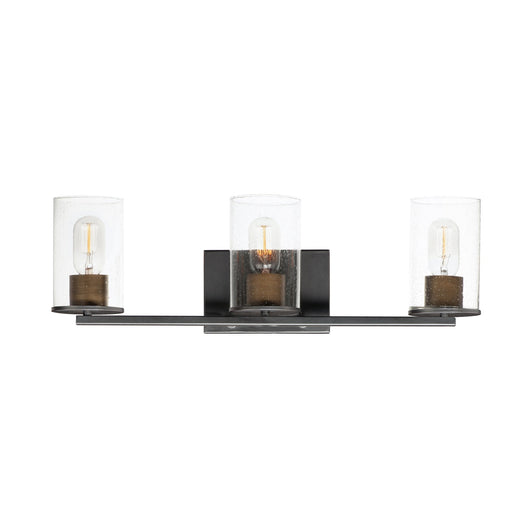 Sleek 3 Light Bath Vanity in Antique Brass / Black