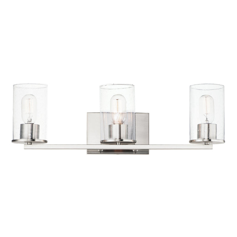 Sleek 3 Light Bath Vanity in Satin Nickel