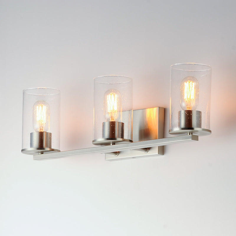 Sleek 3 Light Bath Vanity in Satin Nickel