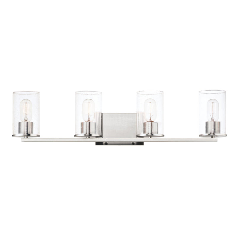 Sleek 4 Light Bath Vanity in Satin Nickel