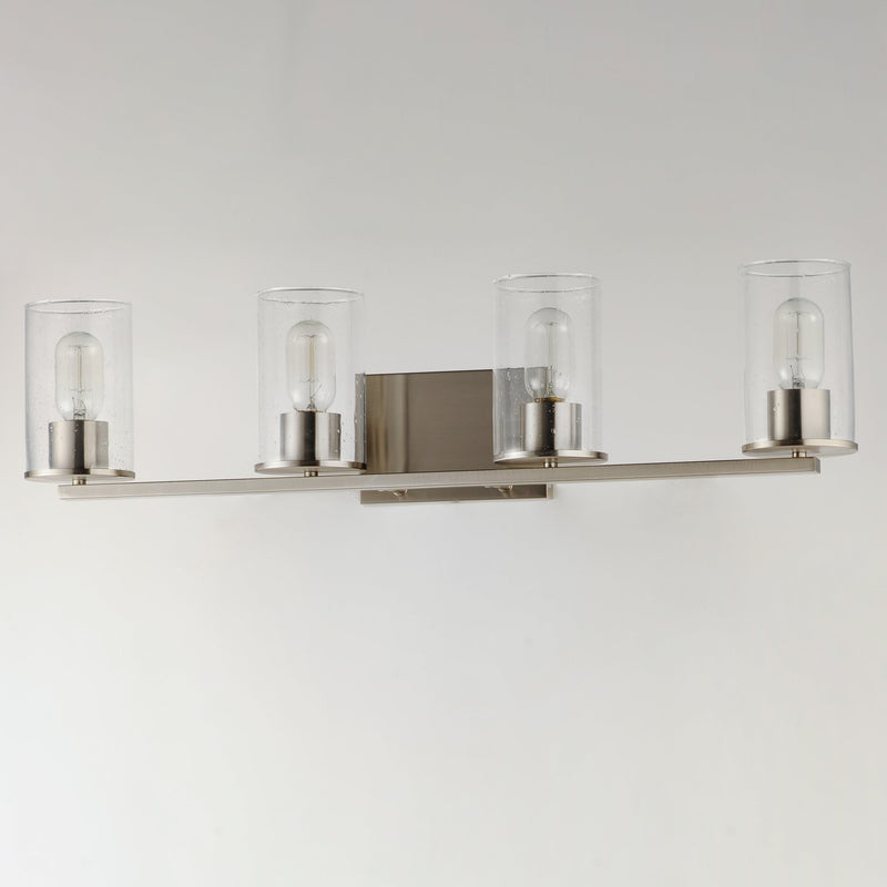 Sleek 4 Light Bath Vanity in Satin Nickel