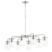 Sleek 8 Light Chandelier in Satin Nickel
