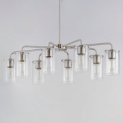 Sleek 8 Light Chandelier in Satin Nickel