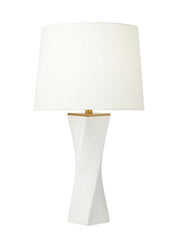 Lagos Table Lamp in White Leather