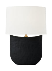 Cenotes Table Lamp in Rough Black Ceramic